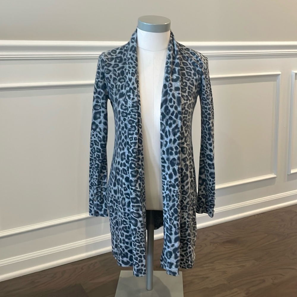 White House Black Market Animal Print Open Cardigan - Size XXS